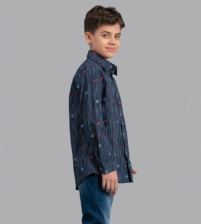 BEVERLY HILLS POLO CLUB  Long-sleeved printed casual shirt for Men | Best Price UAE