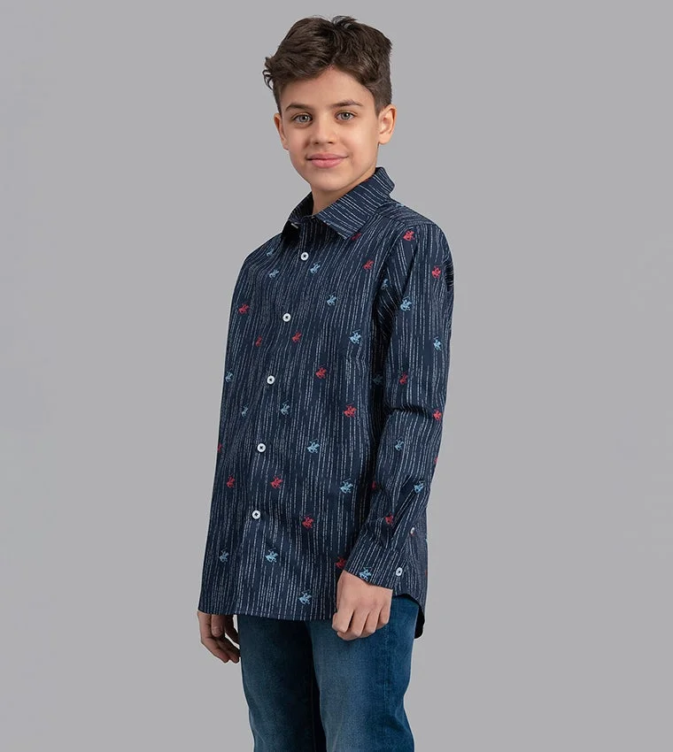 BEVERLY HILLS POLO CLUB  Long-sleeved printed casual shirt for Men | Best Price UAE