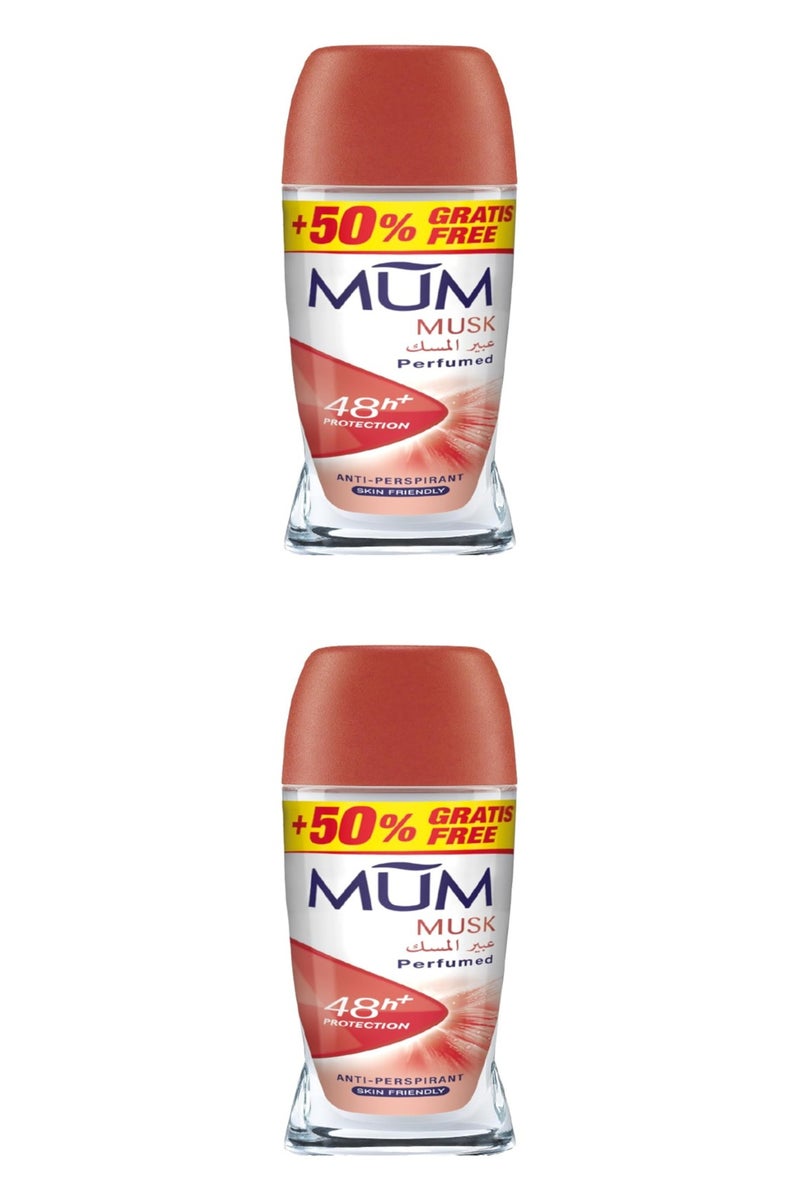 MUM MUM Deodorant Roll-on Musk2*75ml  (pack of 2) 