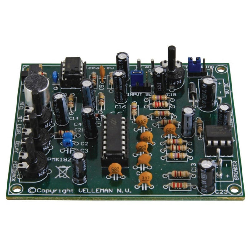 Velleman MK182-VP Digital Echo Chamber Kit, 80-200 ms Delay, 3.35" x 2.76" x 0.78" Size - Image 3