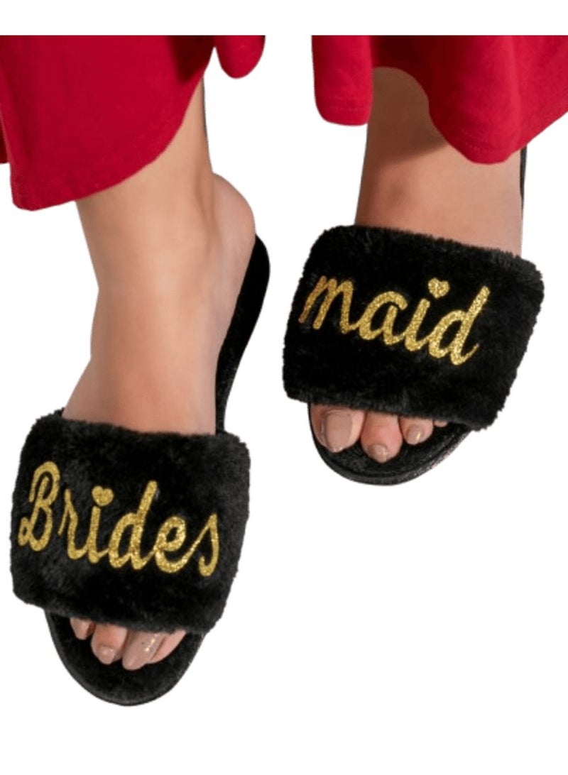 black fur slipper 40/41