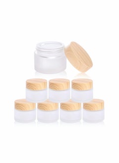 Excefore Glass Cosmetic Containers with lids, Round Frosted Glass Jars(8 PACK 10ML)  - Image 1