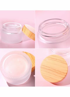 Excefore Glass Cosmetic Containers with lids, Round Frosted Glass Jars(8 PACK 10ML)  - Image 3
