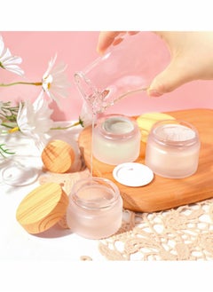 Excefore Glass Cosmetic Containers with lids, Round Frosted Glass Jars(8 PACK 10ML)  - Image 5
