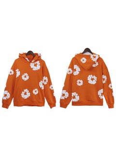 Generic Autumn Winter Couples Hoodie Sweatpants Set 5640 Orange 