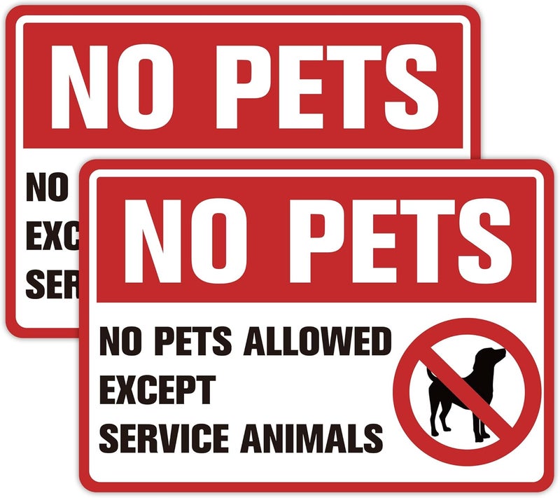 LUHIMO 2PCS No Pets Allowed Except Service Animals Sign Sticker – Self-Adhesive Weatherproof No Dogs Allowed Decals –Service Animals Only Sign for Business Doors, Windows, and Stores - Image 1
