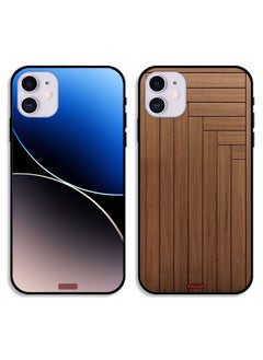 Two Cases For Apple iPhone 12 mini Protective Covers Curve Lines and Door Pattern