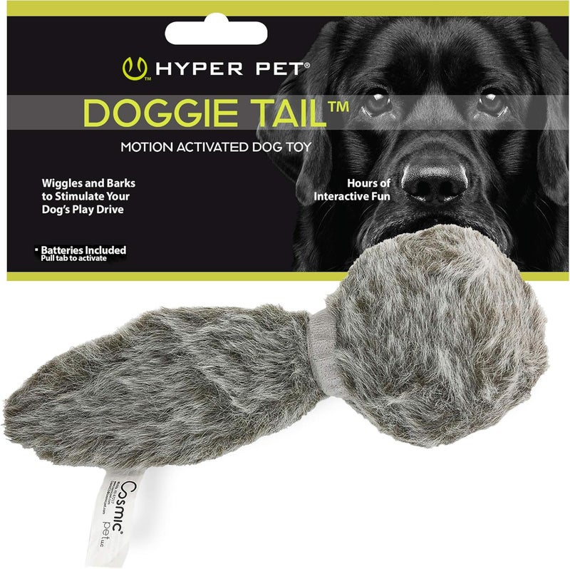 Hyper Pet Doggie Tail - Motion Activated Plush Dog Toy in Grey - Image 1