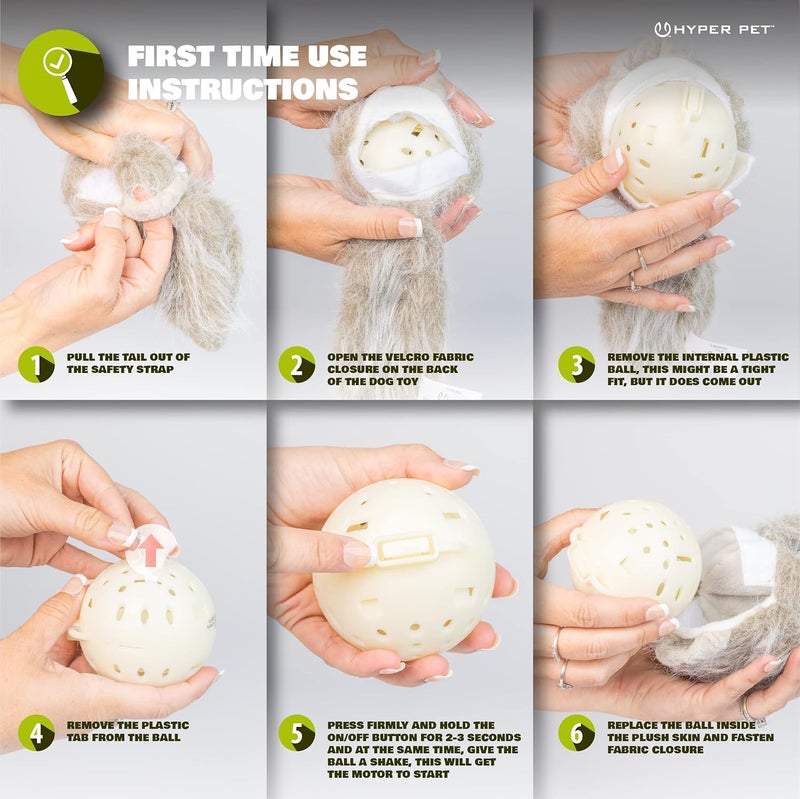 Hyper Pet Doggie Tail - Motion Activated Plush Dog Toy in Grey - Image 5