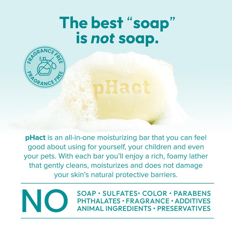 ANDREW LESSMAN pHact Moisture-Rich, Soap-Free Cleansing Bar. Natural Skin pH. Fragrance-Free. All Skin Types - Even Sensitive Skin. Hypoallergenic. Dermatologist Tested. 3 Pack 4.25 oz each - Image 5