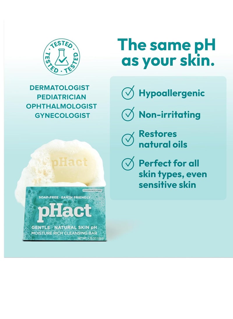 Andrew Lessman ANDREW LESSMAN pHact Moisture-Rich, Soap-Free Cleansing Bar. Natural Skin pH. Fragrance-Free. All Skin Types - Even Sensitive Skin. Hypoallergenic. Dermatologist Tested. 3-Pack 4.25 oz each  - Image 5