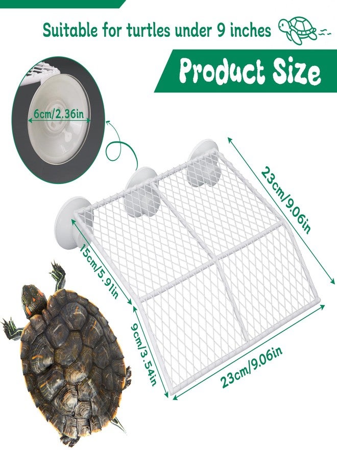 Abustle pig Large Turtle Basking Platform with Strong Suction Cups&150°Anti Slip Ramp,Heavy Duty Metal Aquatic Turtle Platform 8.6" Width Resting Area, for Aquarium, Turtle Tank Accessories (8.6''W) - Image 4