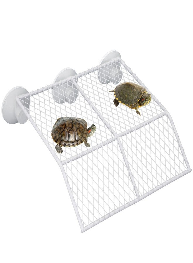 Abustle pig Large Turtle Basking Platform with Strong Suction Cups&150°Anti Slip Ramp,Heavy Duty Metal Aquatic Turtle Platform 8.6" Width Resting Area, for Aquarium, Turtle Tank Accessories (8.6''W) - Image 1