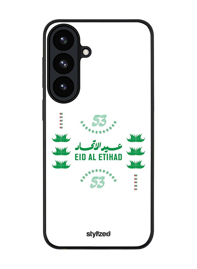 Stylizedd For Samsung Galaxy S26 Case,Slim fit Camera Protection, Shockproof Thin Phone cover  - Eid Al Etihad 53 National Day White - Image 1