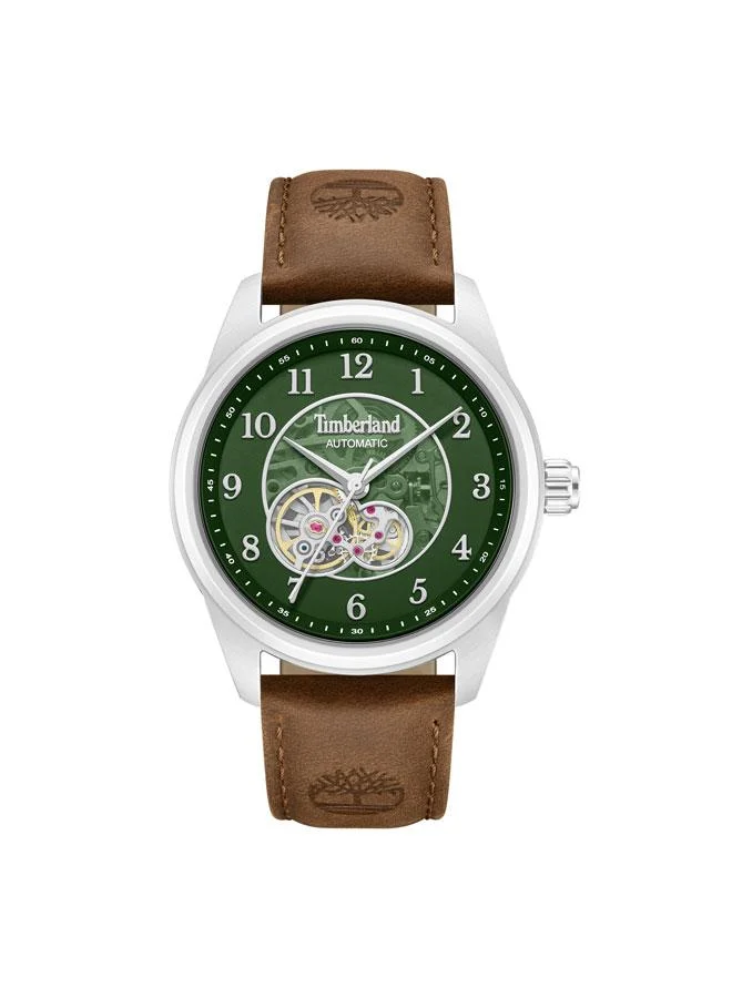 تمبرلاند Northbridge Green Dial Leather Strap Automatic Watch for Men, 43mm