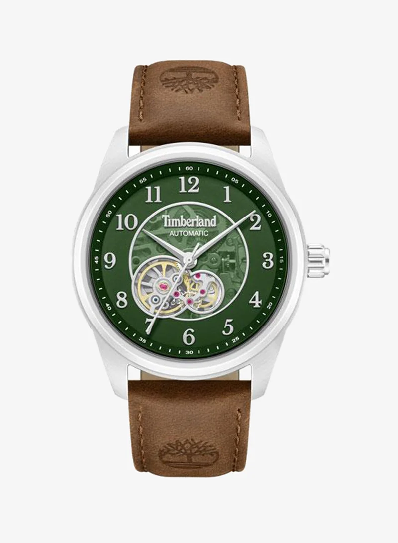 تمبرلاند Northbridge Green Dial Leather Strap Automatic Watch for Men, 43mm