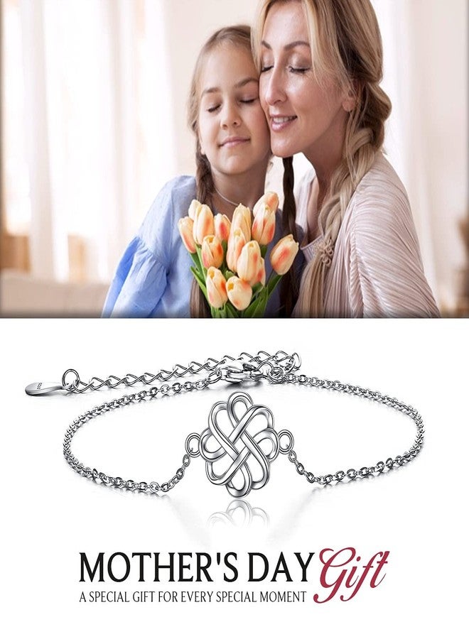 بريلوف سوار بريلوف هدية للأمهات: سوار من الفضة الإسترليني عيار 925 بتصميم عقدة سلتيك أيرلندية عتيقة، هدية مثالية لعيد الأم/عيد الحب/عيد الميلاد/عيد الميلاد المجيد/ذكرى الزواج - Image 5