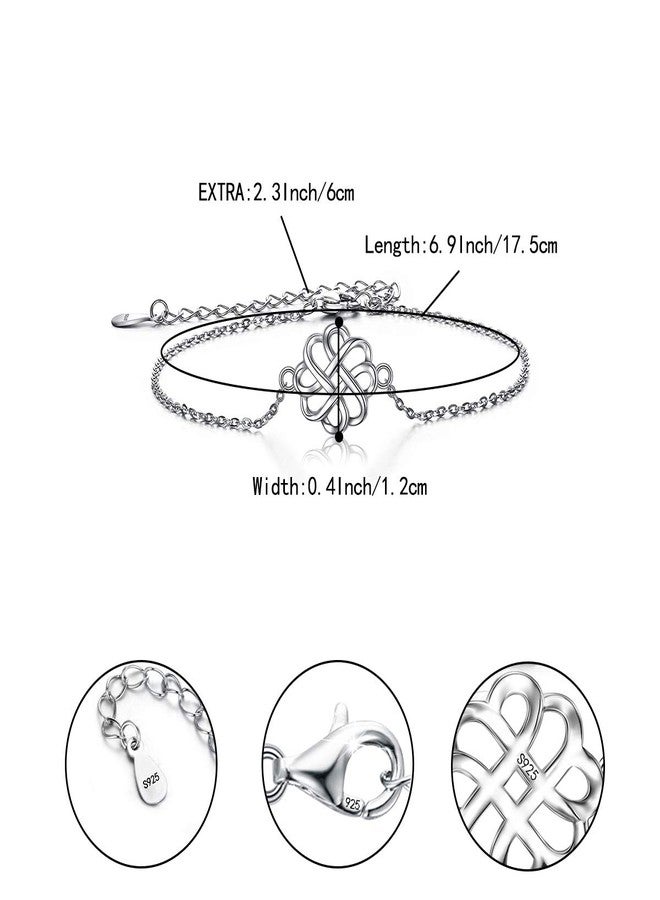 بريلوف سوار بريلوف هدية للأمهات: سوار من الفضة الإسترليني عيار 925 بتصميم عقدة سلتيك أيرلندية عتيقة، هدية مثالية لعيد الأم/عيد الحب/عيد الميلاد/عيد الميلاد المجيد/ذكرى الزواج - Image 4