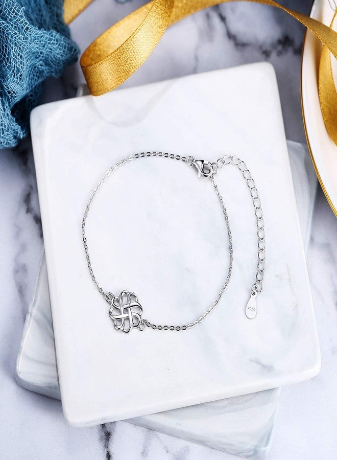 بريلوف سوار بريلوف هدية للأمهات: سوار من الفضة الإسترليني عيار 925 بتصميم عقدة سلتيك أيرلندية عتيقة، هدية مثالية لعيد الأم/عيد الحب/عيد الميلاد/عيد الميلاد المجيد/ذكرى الزواج - Image 3