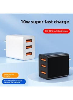 Generic 3C Certified 10W Fast Charging Three-Port Charger Applicable To Android Apple Mobile Phone Charging Head Multi-interface USB Medium-Color:10W Dual Charger  Bare Metal  - Image 2