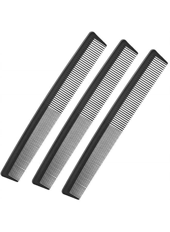 Leinuosen 3 Pack Black Carbon Barber Fiber Cutting Comb,Fine Tooth Hair Comb,Hairdressing Styling Combs,Heat Resistant Combs,Styling Combs for Salon (Style G)  - Image 1