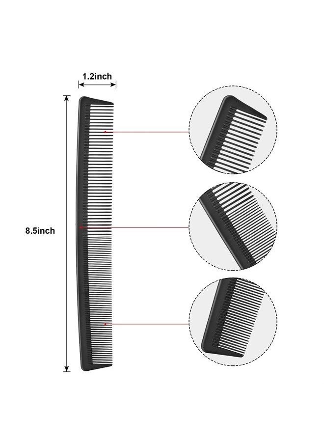 Leinuosen 3 Pack Black Carbon Barber Fiber Cutting Comb,Fine Tooth Hair Comb,Hairdressing Styling Combs,Heat Resistant Combs,Styling Combs for Salon (Style G)  - Image 2