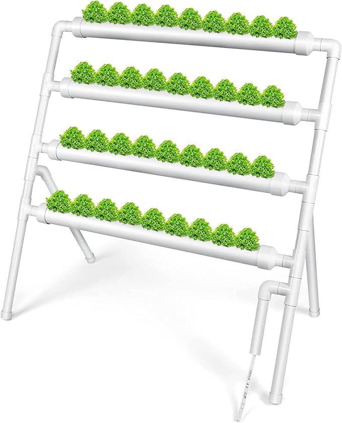 Meridian Hydroponics Growing System – 4 PVC Pipes, 36 Sites, Single‑Side Kit with Water Pipe - CT - Image 2