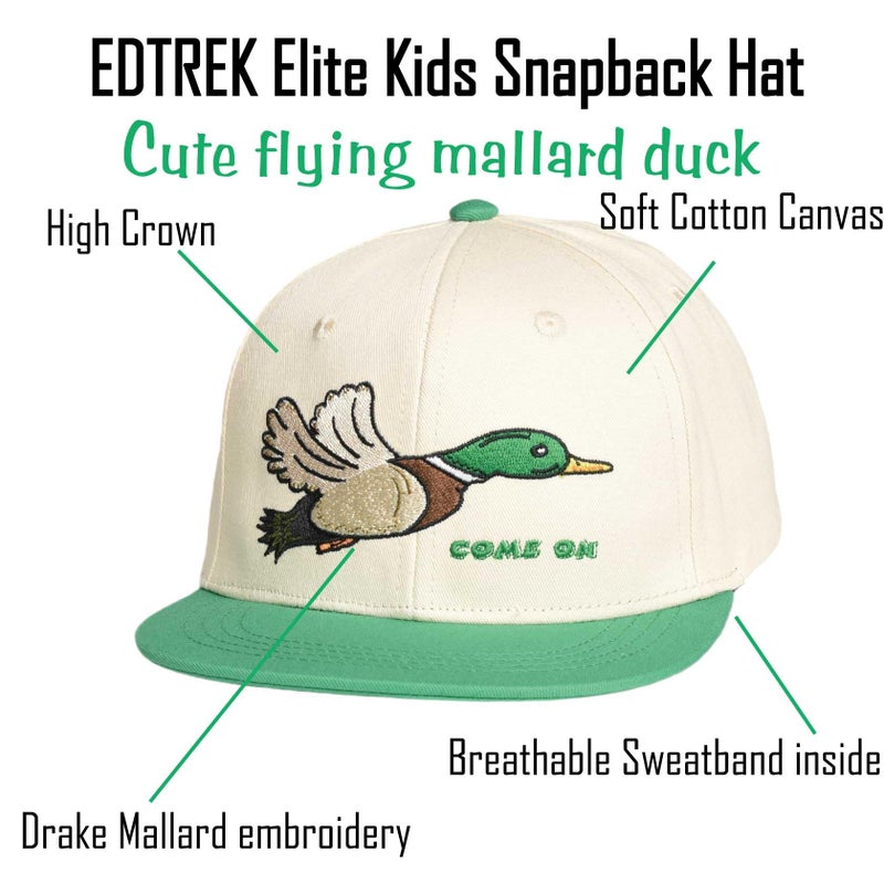 EDTREK Elite Kids Snapback Hat for Boys Girls Toddler Cap with Flat Brim (Mallard - Green) - Image 4