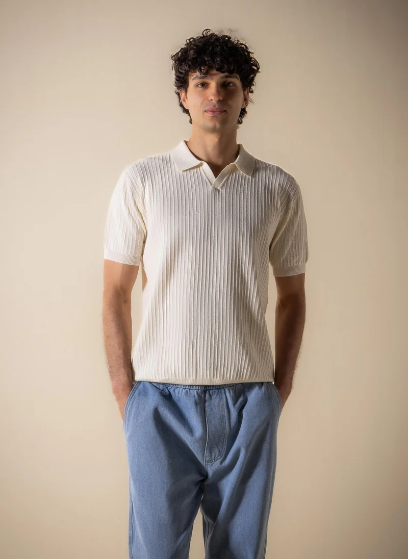 شايبس VERTICAL RIBBED POLO SHIRT