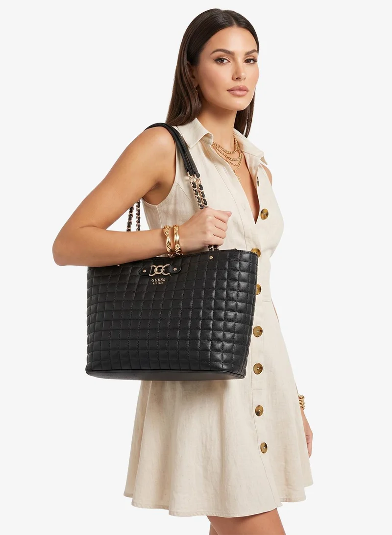 Guess Black Nadira Status Tote Bag for Women | Best Price UAE