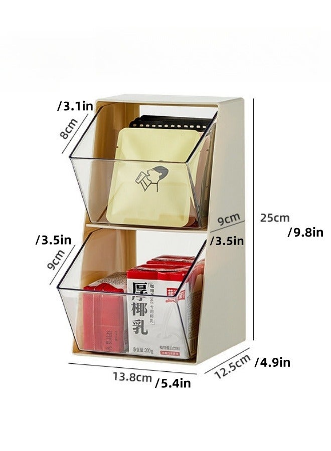 1Pack Coffee Capsule Storage Holder Tea Bag Storage Organizer Tea Storage Box, Acrylic Storage Organizer, Multi-layer Countertop Organizer for K Cups, Tea Bags, Creamer, Sugar Bags, Capsule,White  - Image 2