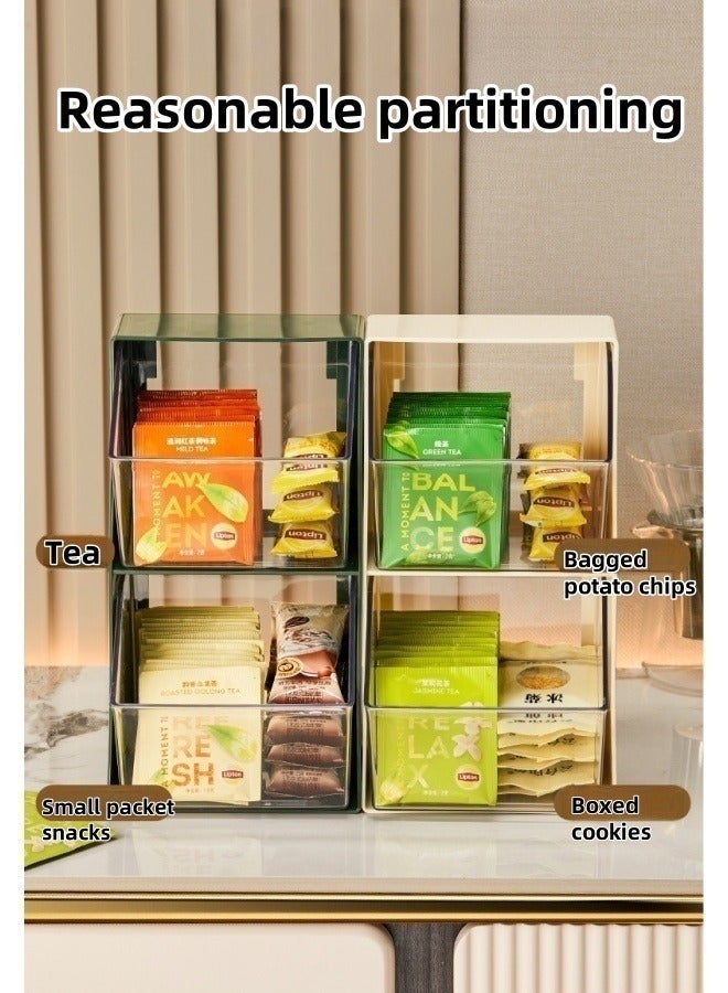 1Pack Coffee Capsule Storage Holder Tea Bag Storage Organizer Tea Storage Box, Acrylic Storage Organizer, Multi-layer Countertop Organizer for K Cups, Tea Bags, Creamer, Sugar Bags, Capsule,White  - Image 5