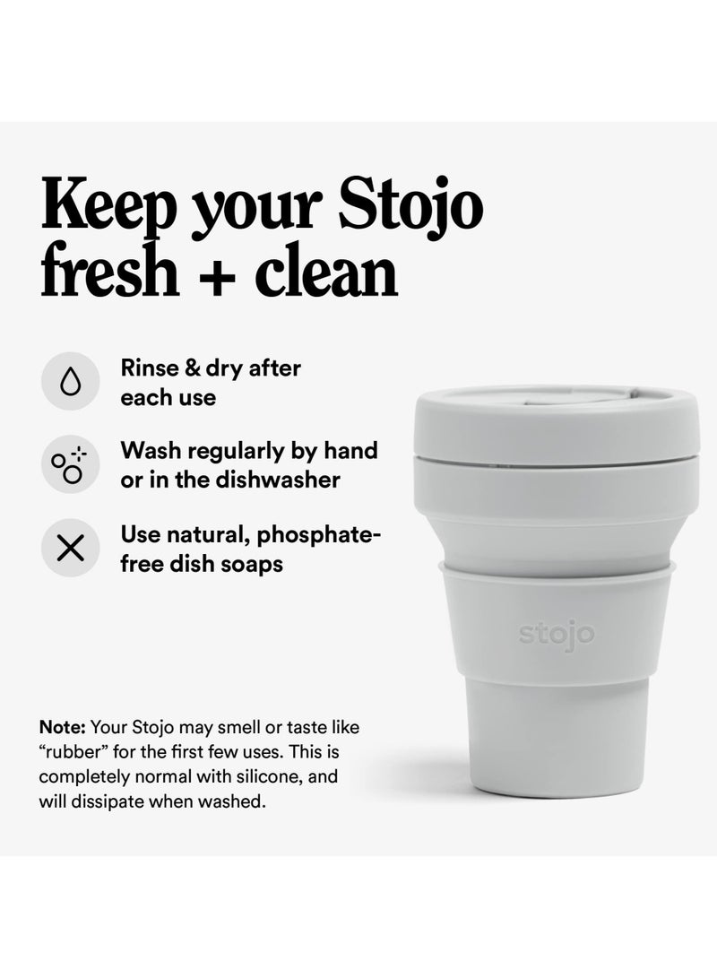 Stojo On The Go Coffee Cup | Pocket Size Collapsible Silicone Travel Cup, 12oz / 355ml | No Straw Included  - Image 5