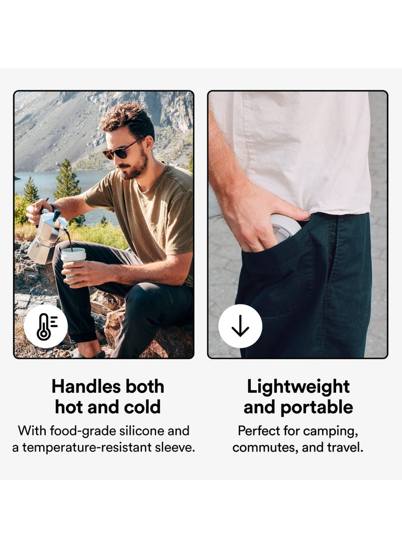 Stojo On The Go Coffee Cup | Pocket Size Collapsible Silicone Travel Cup, 12oz / 355ml | No Straw Included  - Image 4