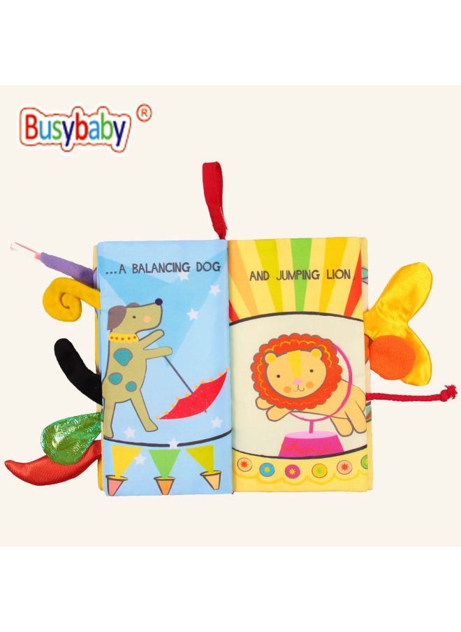 Montessori Cloth Book Infant Early Education Baby Touch Three-dimensional Animal Tail Newborn Educational Toys Export-Color:Circus BMT3185016  - Image 3