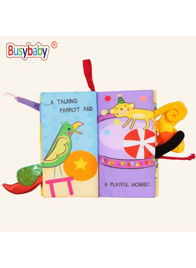 Montessori Cloth Book Infant Early Education Baby Touch Three-dimensional Animal Tail Newborn Educational Toys Export-Color:Circus BMT3185016  - Image 4