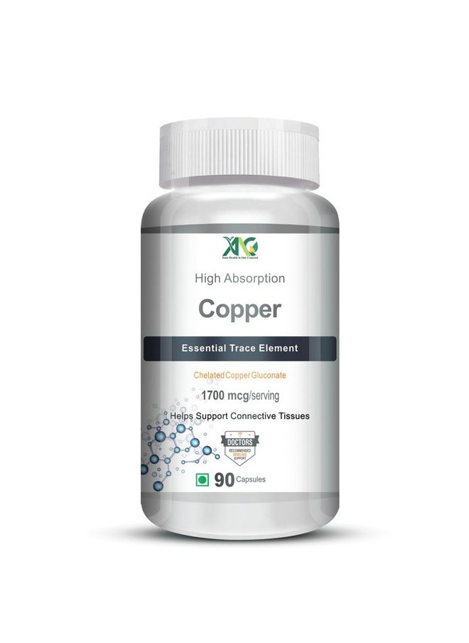 ANC Chelated Copper Gluconate - Support Connective Tissues -1700Mcg - 90 Capsules  - Image 1