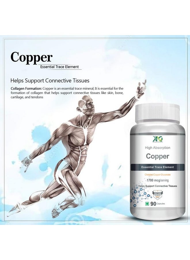ANC Chelated Copper Gluconate - Support Connective Tissues -1700Mcg - 90 Capsules  - Image 2