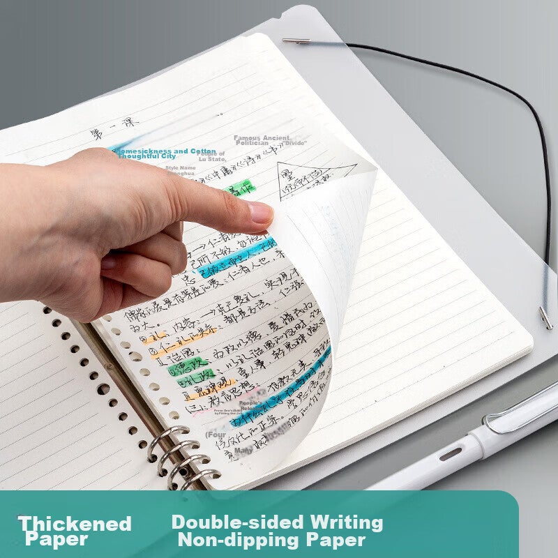 غطاء دفتر ملاحظات M & G Stationery B5 ذو أوراق فضفاضة مع 8 حلقات قابلة للفصل ، حزمة واحدة بيضاء APY8C19PA ضرورية للامتحانات - Image 3