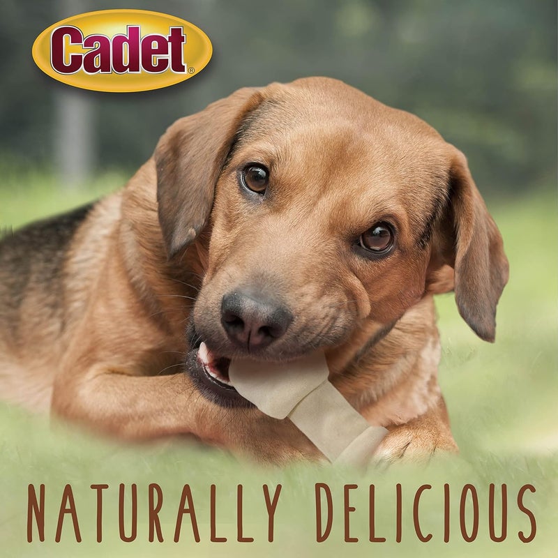 Cadet Premium Grade Beef Hide Dog Chews 67 LongLasting Knotted Rawhide Bones SingleIngredient Natural Flavor 4 Pack - Image 4