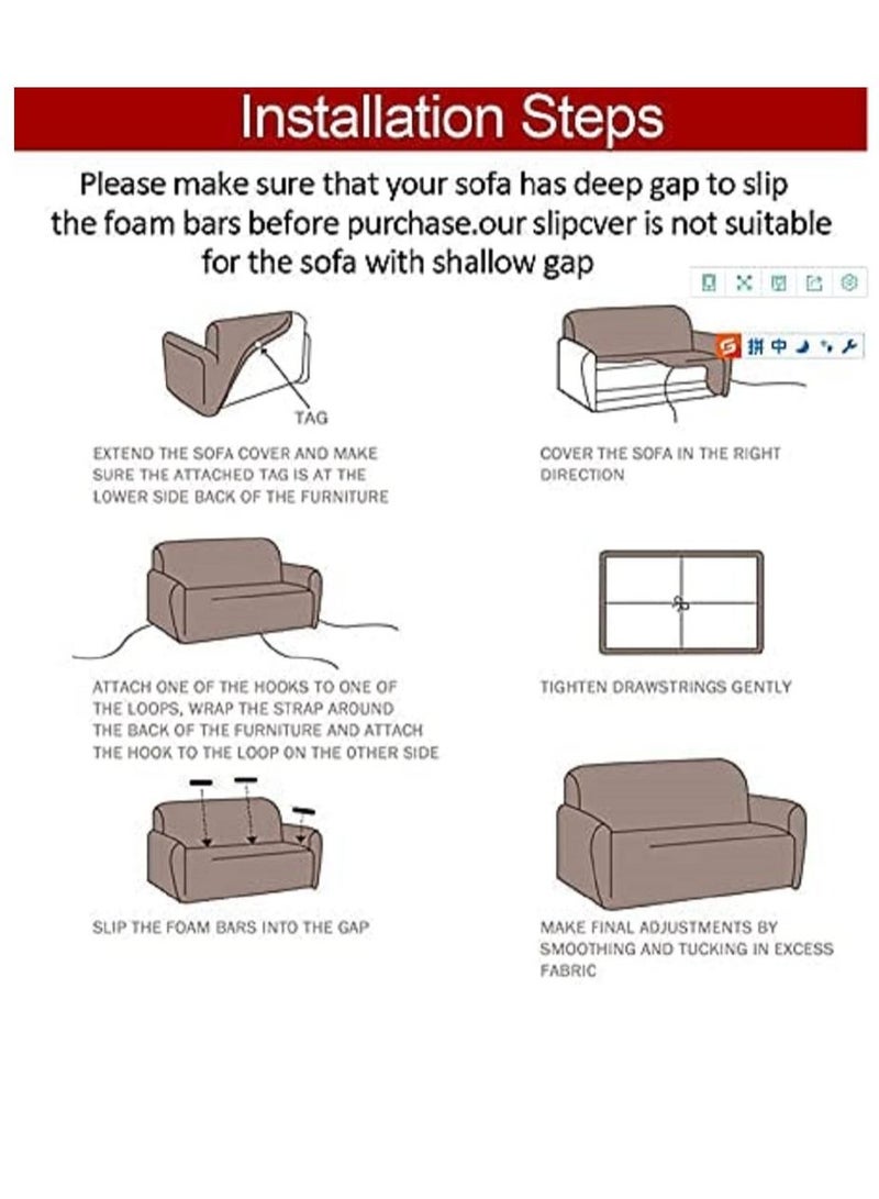 HAPPY MOOD Sofa Slipcover Armchair Couch Cover With Elastic Straps Furniture Protector Washable Anti Skid Stretch Home Decor (1 Seater) Pillows Not Included - Image 5