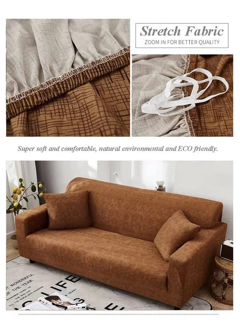 HAPPY MOOD Sofa Slipcover Armchair Couch Cover With Elastic Straps Furniture Protector Washable Anti Skid Stretch Home Decor (1 Seater) Pillows Not Included - Image 2