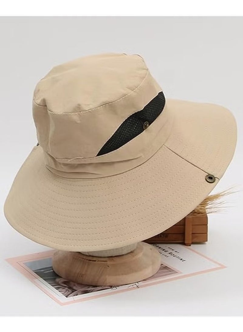 Generic Men Women Sun Hat Cowboy Hat with Straw Wide Brim Bucket Breathable Boonie Hats for Fishing, Hiking, Garden, Beach - Image 5