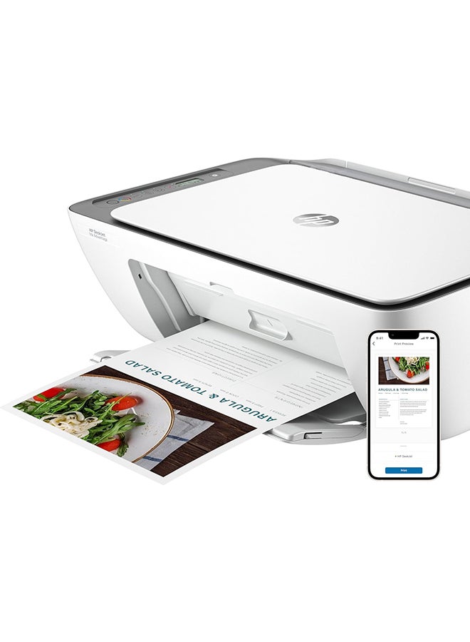 HP DeskJet Ink Advantage 2876 Wireless, Print, Scan, Copy, All-in-One Printer - Cement [6W7E6C] White - Image 2