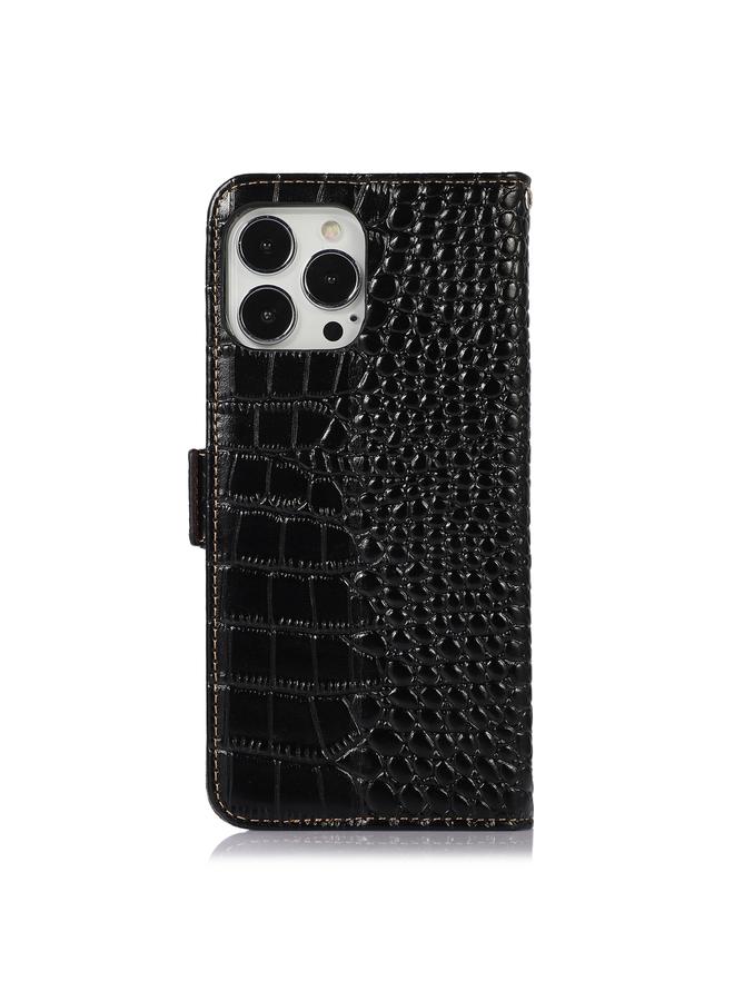 Zaboon Case For iPhone 13 Pro Crocodile Top Layer Cowhide Leather Phone Case - Image 3