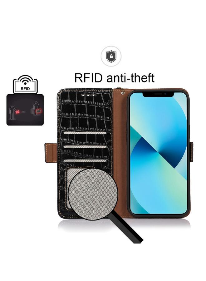 Zaboon Case For iPhone 13 Pro Crocodile Top Layer Cowhide Leather Phone Case - Image 5