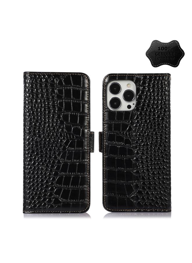 Zaboon Case For iPhone 13 Pro Crocodile Top Layer Cowhide Leather Phone Case - Image 1