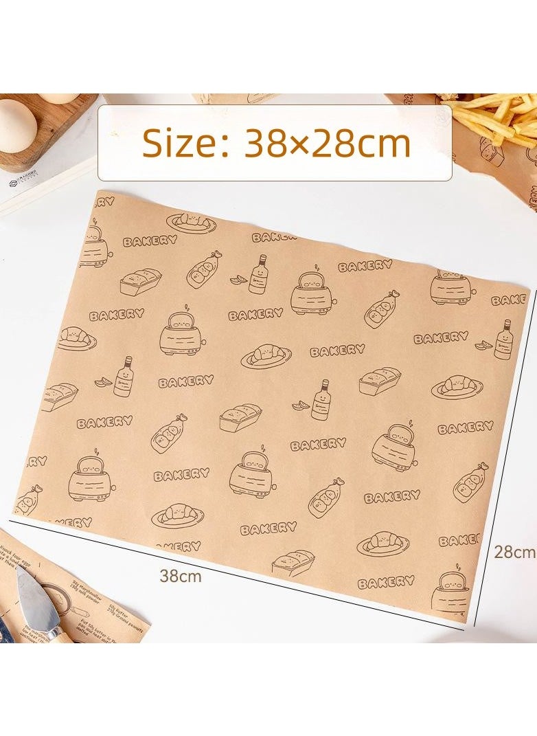 Generic - 100 PCS Baking Food Packaging Paper Wax Paper Food Grade Paper Food Wrappers Wrapping Paper For Bread Sandwich Burger Fries - Image 1
