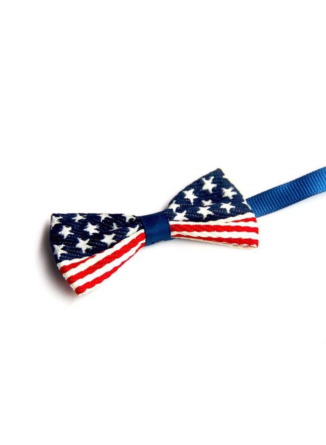 Loquat Flag Printed Bow Tie Blue/White/Red 10x10x1cm - Image 2