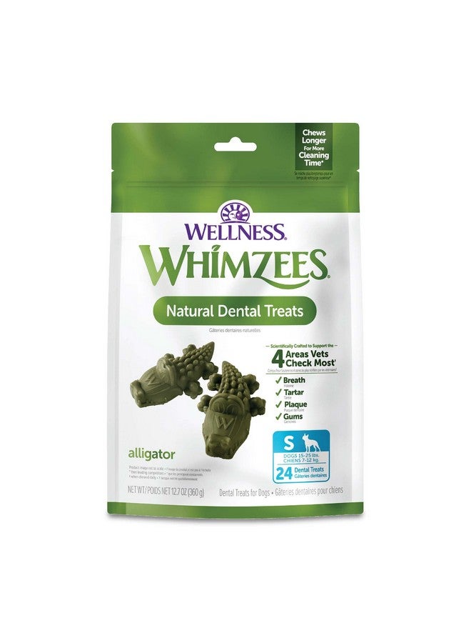 ويمزيس من شركة Wellness Alligator، علكات أسنان طبيعية للكلاب، مكافآت تدوم طويلاً، خالية من الحبوب، منعشة للفم، سلالات صغيرة، 24 قطعة - Image 1